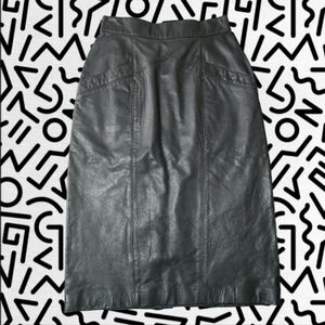 Womens vintage leather skirt